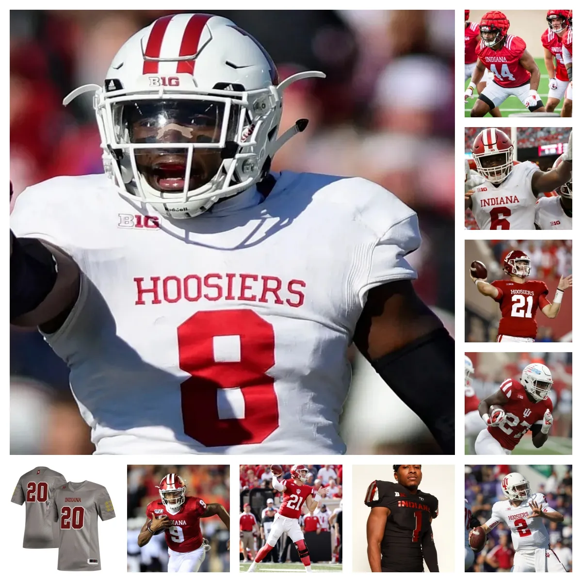 2023 Indiana Hoosiers Football Jersey 85 Anthony Miller Jr. 65 Carter Smith 6 Cam Camper 87 Ryan Miller 77 Joshua Sales Jr.