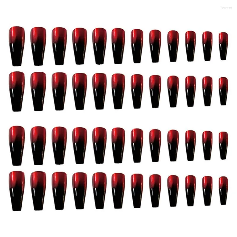 Unhas falsas 2 caixas / 48pcs dicas artificiais de balé completa bailarina imprensa em manicure remendo falso