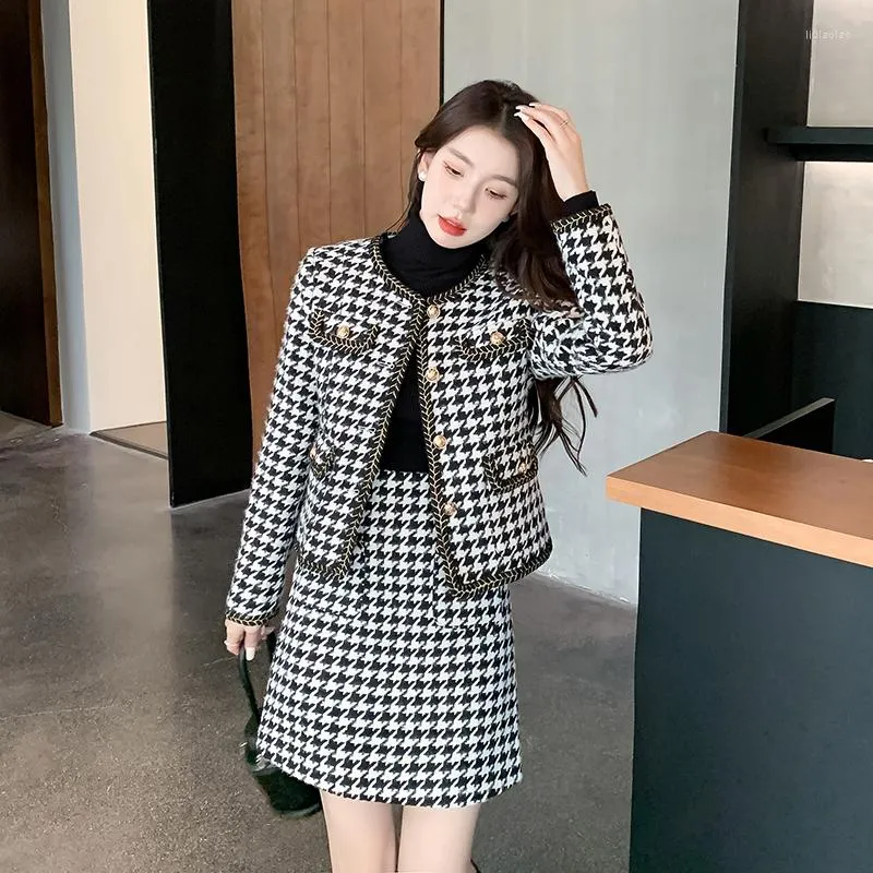 Custom Made To Order Houndstooth Jacket/Gauze skirt 2 Piece Suit Plus1X-10X  L833 | eBay