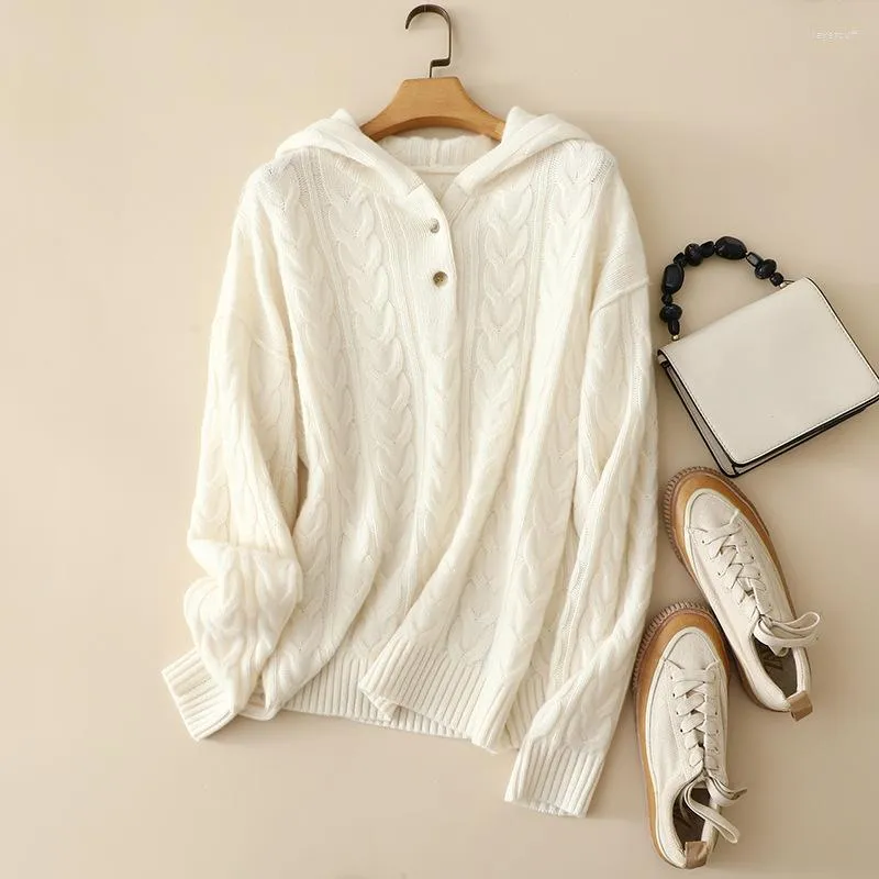 Women's Sweaters Chunky Cable Knit Winter Thick Luxury Cashmere Hoodies Sweater