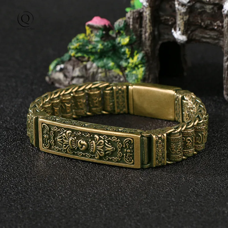 Bangle Copper Tibet multiplier vajra Six Words Mysterious Chains Bracelets Brass Rosary Bangles Fashion Men Luckly Bracelet Jewelry 230911