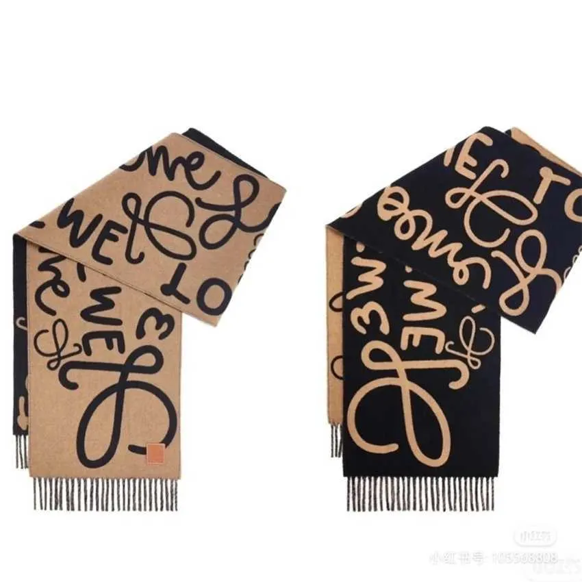 22% zniżki na szalik Lowe loewe22 Autumn/Winter New Letter Block Dworyściowy szal szalik graffiti „Original Tag”