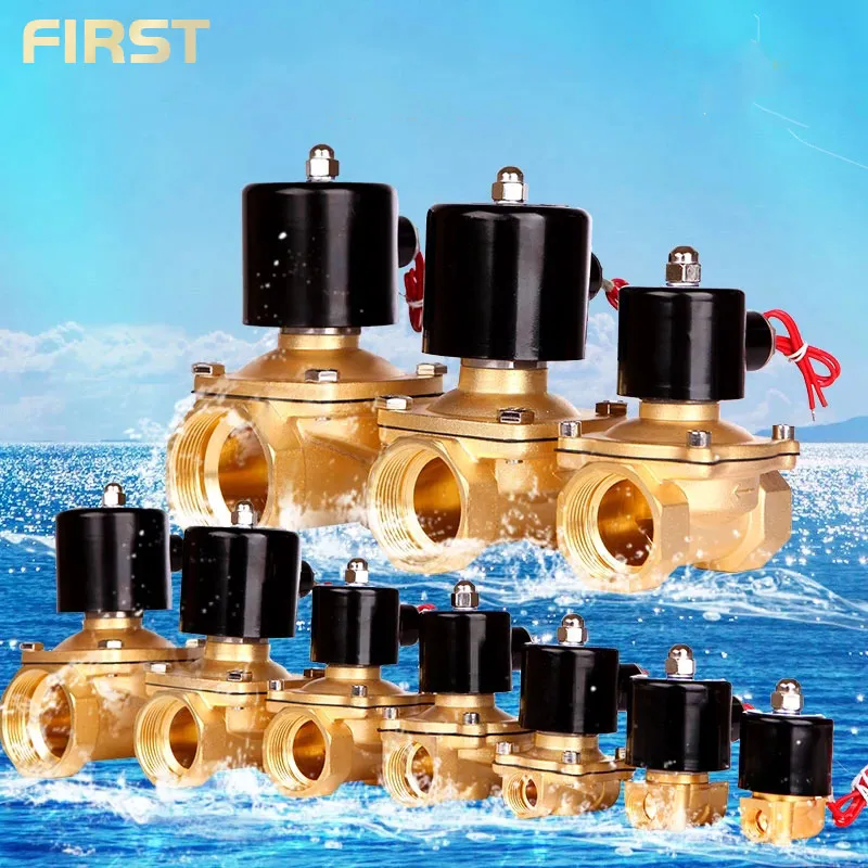 Normally closed brass Electric Solenoid Valve DN8 DN10 DN15 DN20 DN25 N/C Pneumatic Valve for Water Oil Air 12V/24V/220V/110V