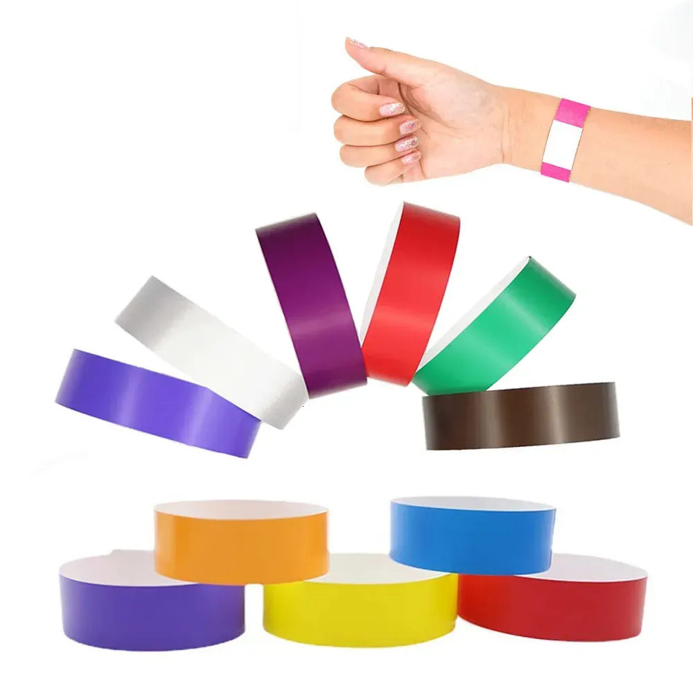 Party Favor 1000pcs papier bracelet en plastique synthétique pour bracelets Tyvek bracelet collant motif d'impression 230603 ZZ