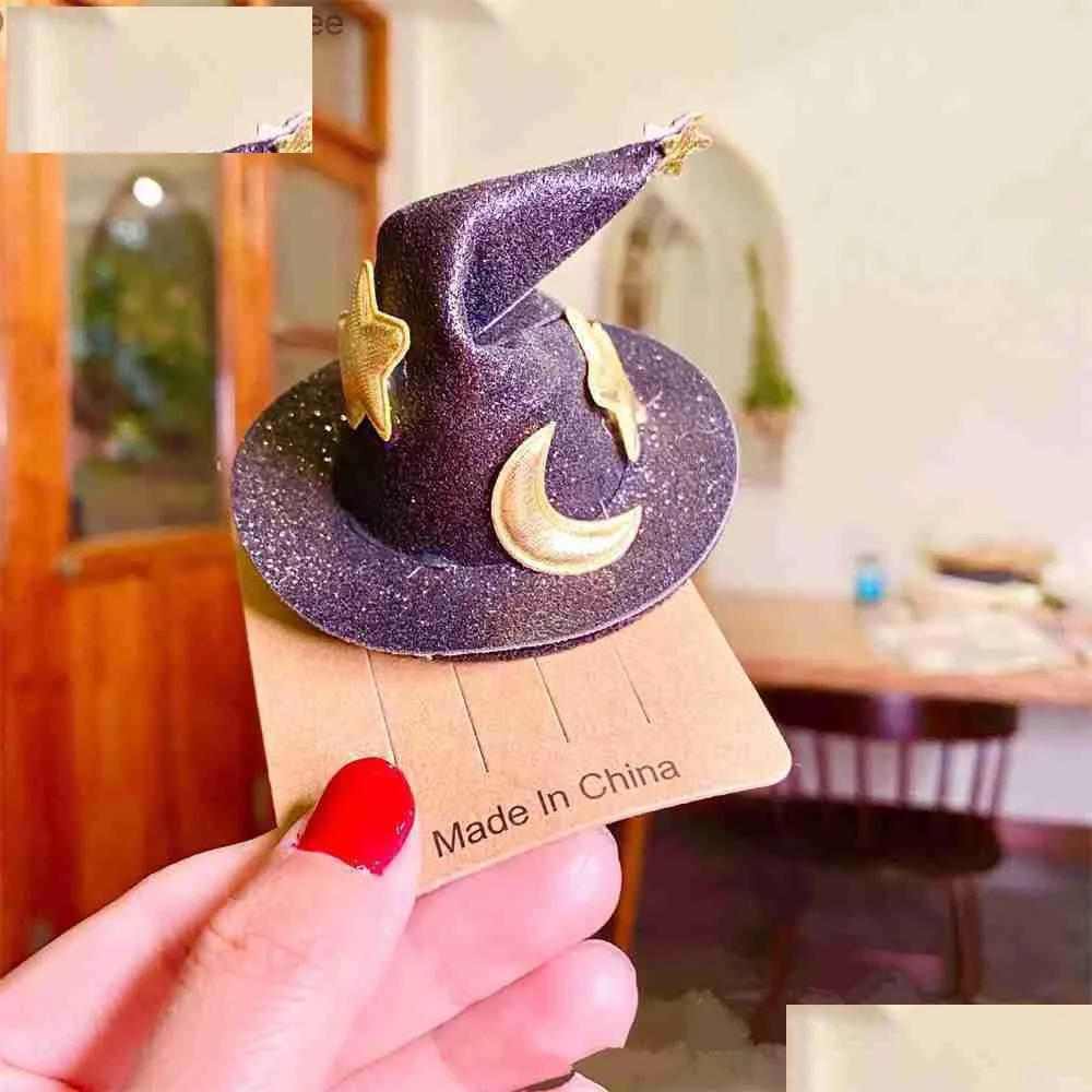 Party Hats Halloween Witch Hat Hairpin Mini Star Moon Womens kläddekoration Headwear Supplies Z230809 Drop Delivery Home Garden F DHDRP