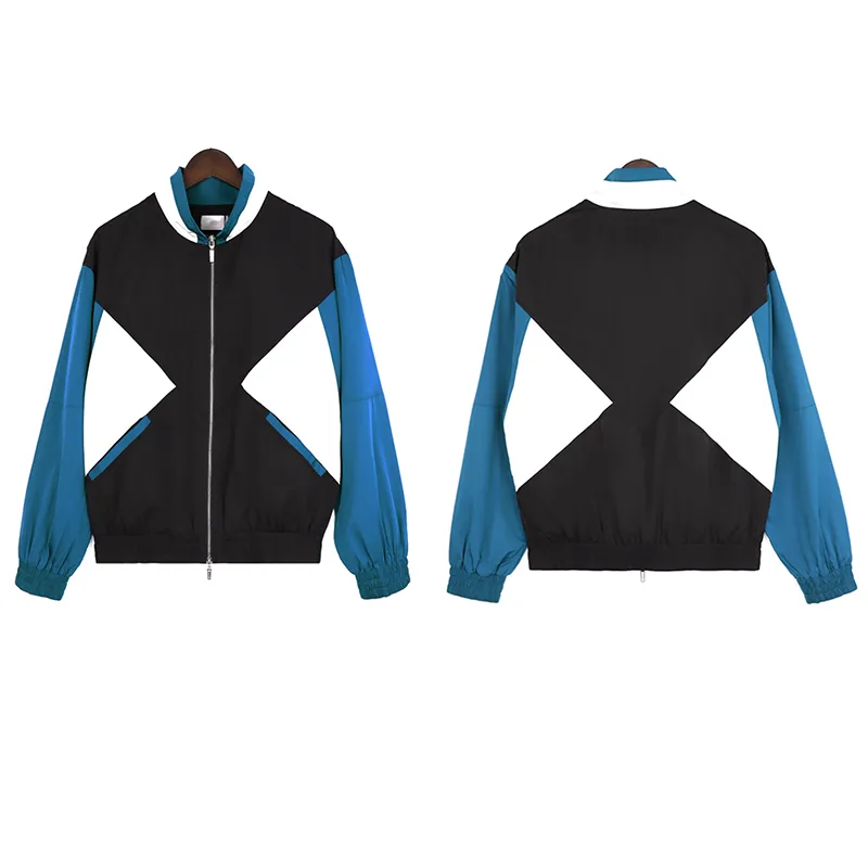 メンズジャケットRhudeデザイナージャケットコートラグジュアリージャケット2023新しいカラーブロックカジュアルルーズスウェットシャツメンズウィンドブレーカー