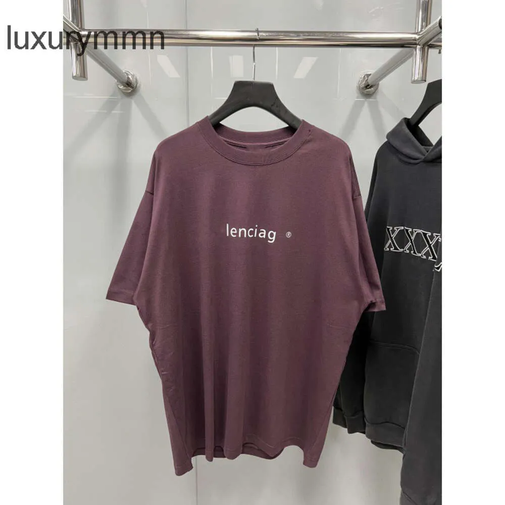 Designer T-shirts Balencigs Hoodies Men's Sweatshirts {} High Edition Paris B Home R Label Lime English Letter Printing Short Sleeve and Women's Loose T-shirt