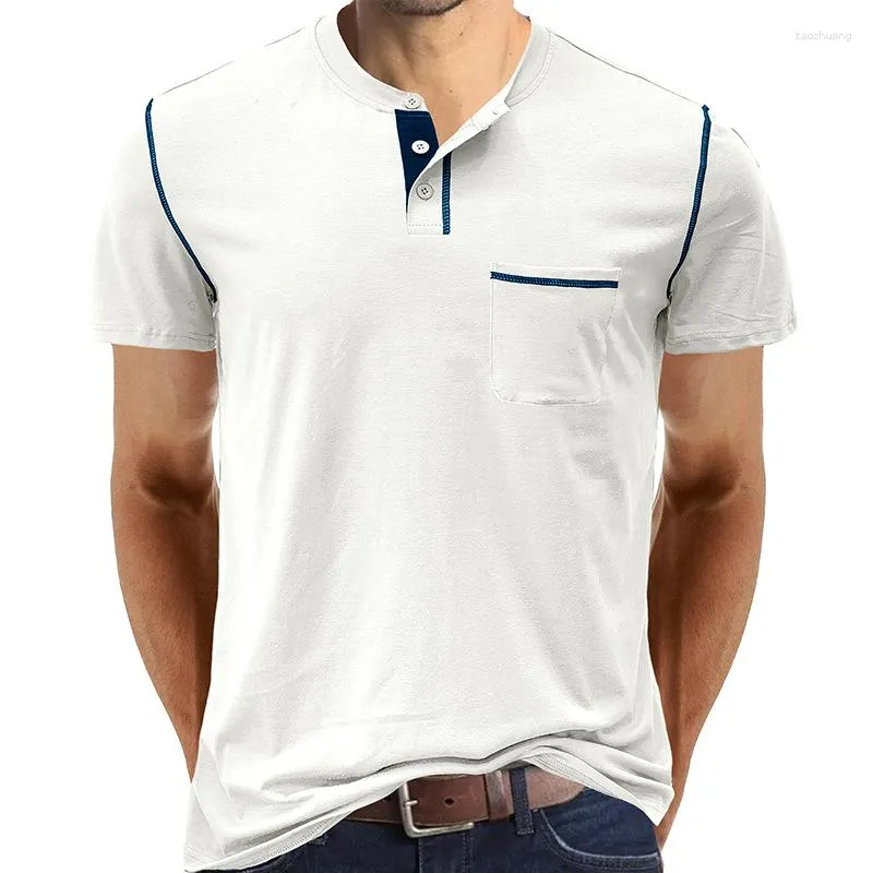 メンズTシャツ夏のTシャツ60％コットン半袖ヘンリーカラーTシャツメンカジュアルトップスファッションブランドメンズ服