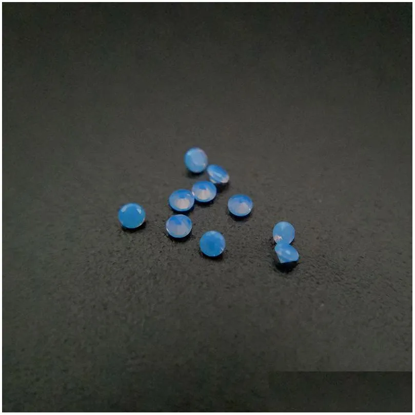 Свободные бриллианты 242 хорошего качества, устойчивые к высоким температурам, нано-драгоценные камни, огранка, круглая 0,8-2,2 мм, средний опал, небесно-голубой, синтетический G Dhgarden Dh0Kn