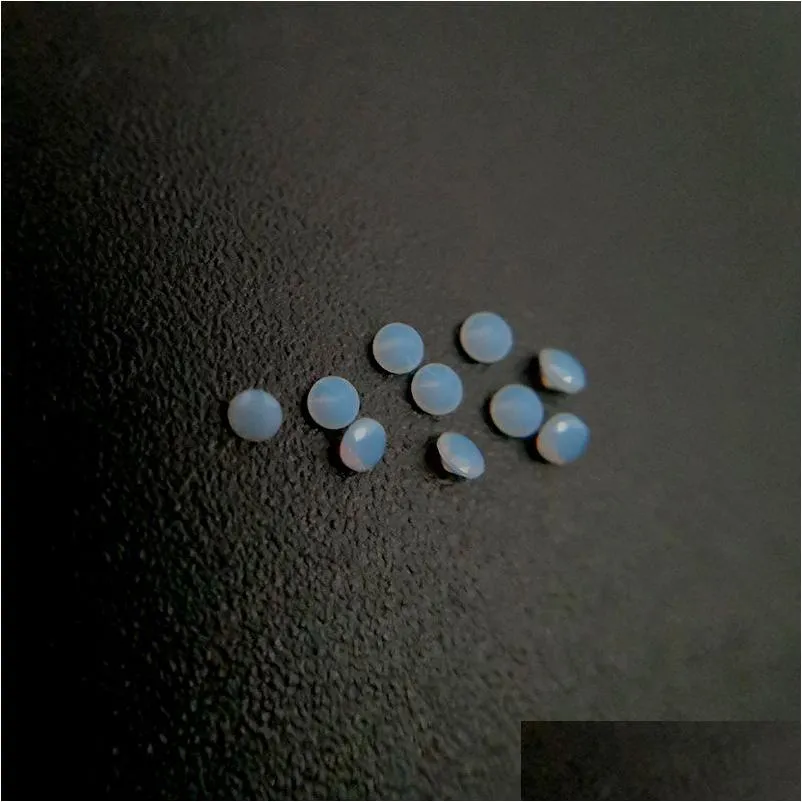 Loose Diamonds 244 Good Quality High Temperature Resistance Nano Gems Facet Round 0.8-2.2Mm Very Light Opal Sky Blue Synthet Dhgarden Dhqux