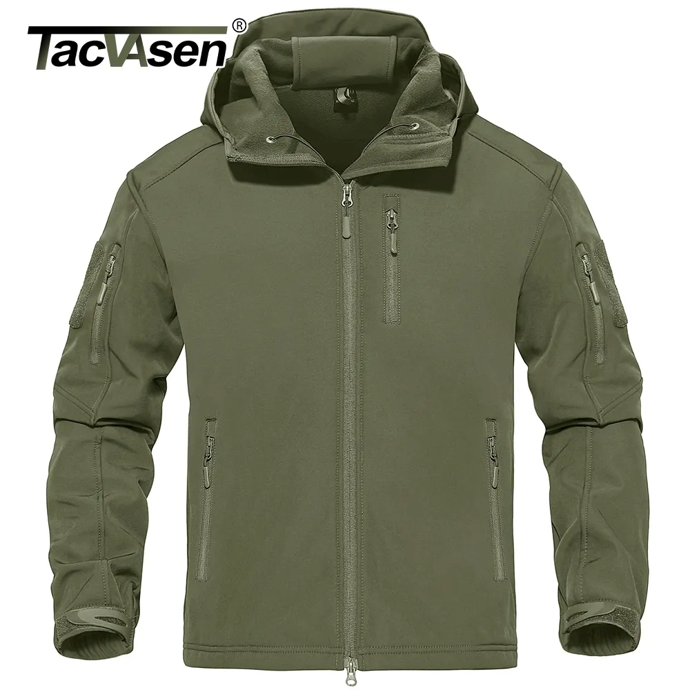 Erkek Ceketler Tacvasen Su Geçirmez Taktik Polar Çizgili Ceket Zipper Cepler Mens Açık Softshell Kapşonlu İş Ceketleri Ceket Windinger 230912