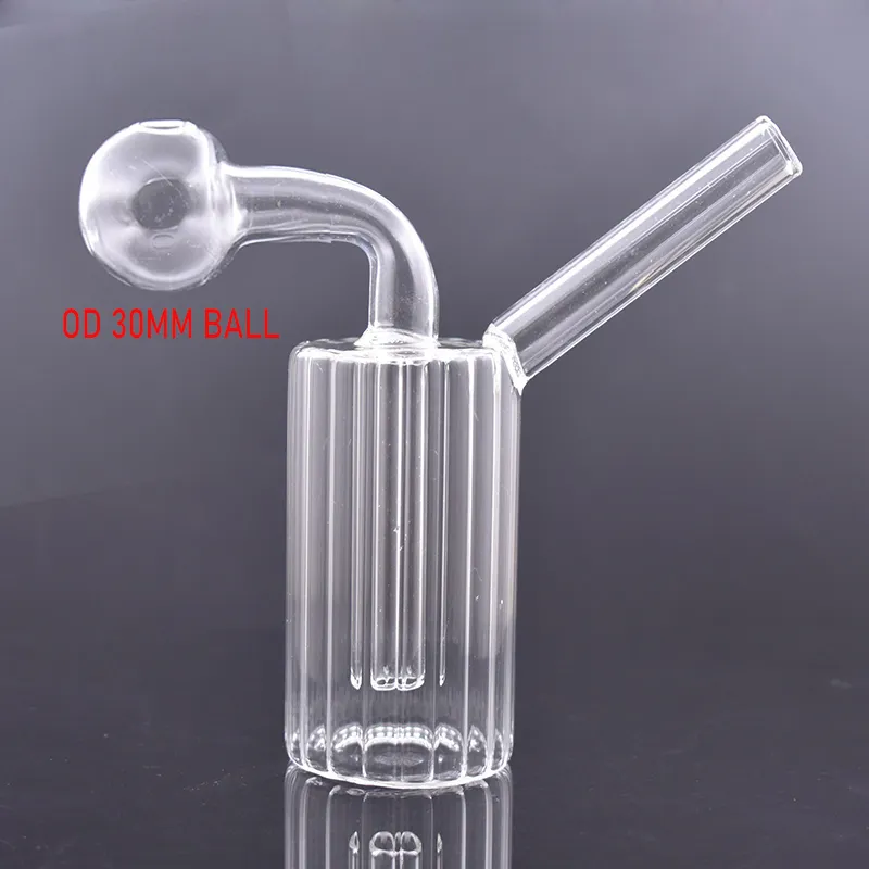 4 inç mini cam yağ brülör bong su boruları kalın nargile pyrex recycler el dab bongs Sigara içmek için küçük teçhizat borusu kabarcık 30 mm yağ brülör boruları ile su borusu