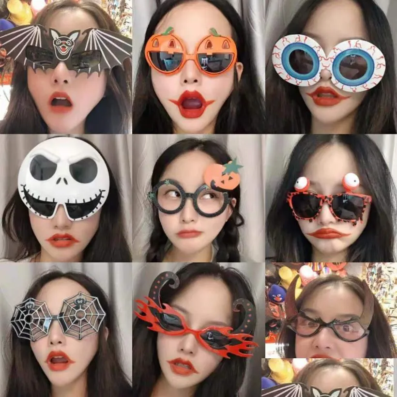 Andra evenemangsfestleveranser Halloween Tricky Toy Prom Funny Glasses Horror Dress Up Stage Cosplay Pumpkin Skl Drop Delivery Home GA DHU3G