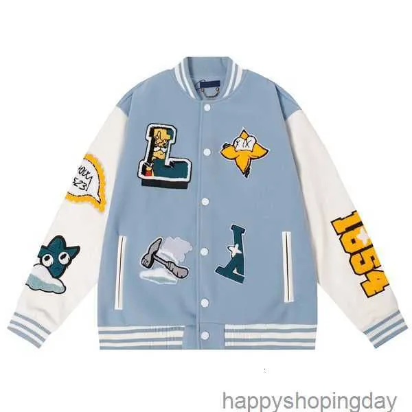 2023 Veste de baseball Lois Vert Jaune Blanc Designer Hommes Vestes Varsity Animal Lettre Serviette Broderie Floral Baseball Veste Couples Femmes Manteau Outwearcclo