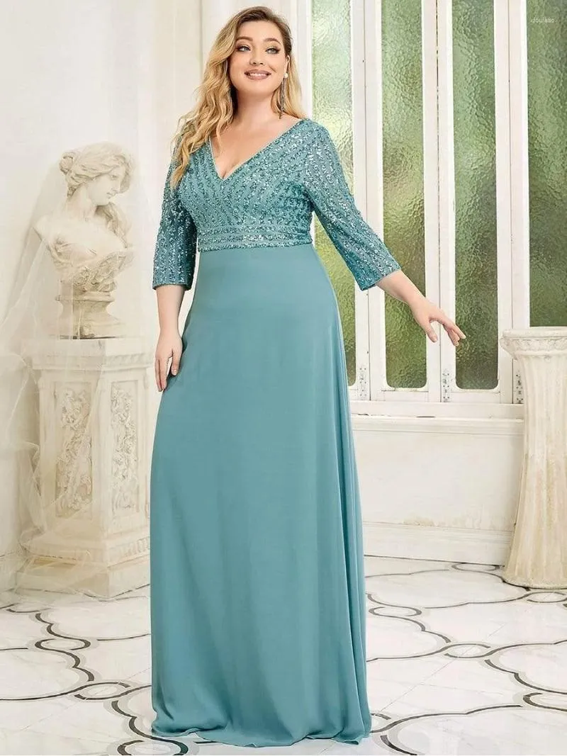 Casual Dresses Women Plus Size Elegant Mermaid Maxi 2023 Luxury Sequin Long Sleeve Slim Formal Cocktail Wedding Evening Party Vestidos