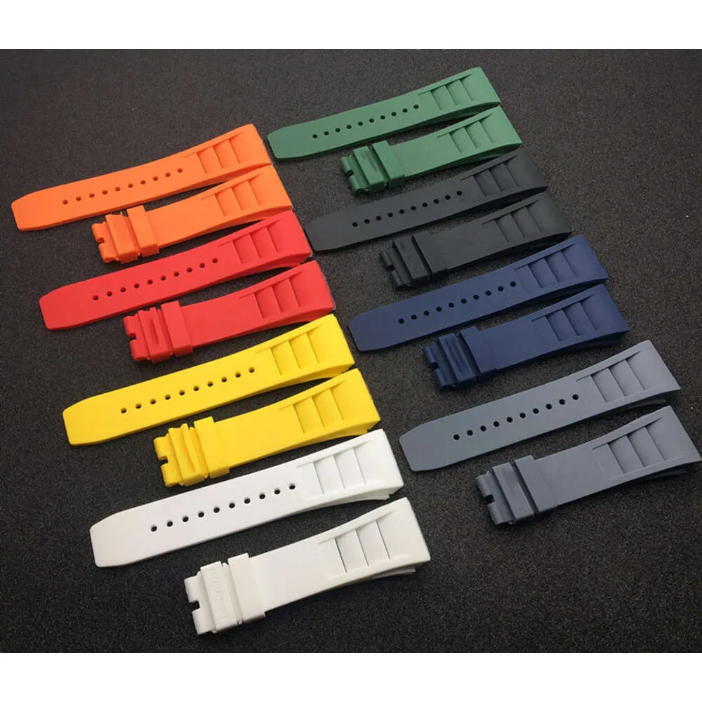 Ersättare Richard Miller Skruvchef Mill Waterproof Silicone Watch Strap 25mm RM055/011