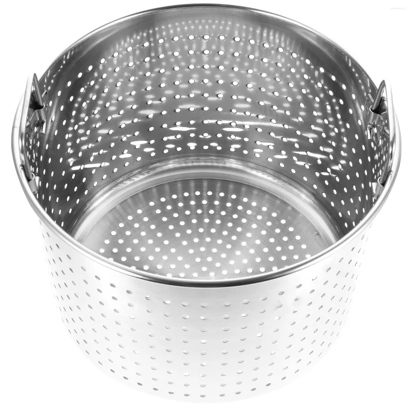 Double Boilers Stainless Steel Filter Barrel Multipurpose Crawfish Pot Leaky Turkey Fryer Basket