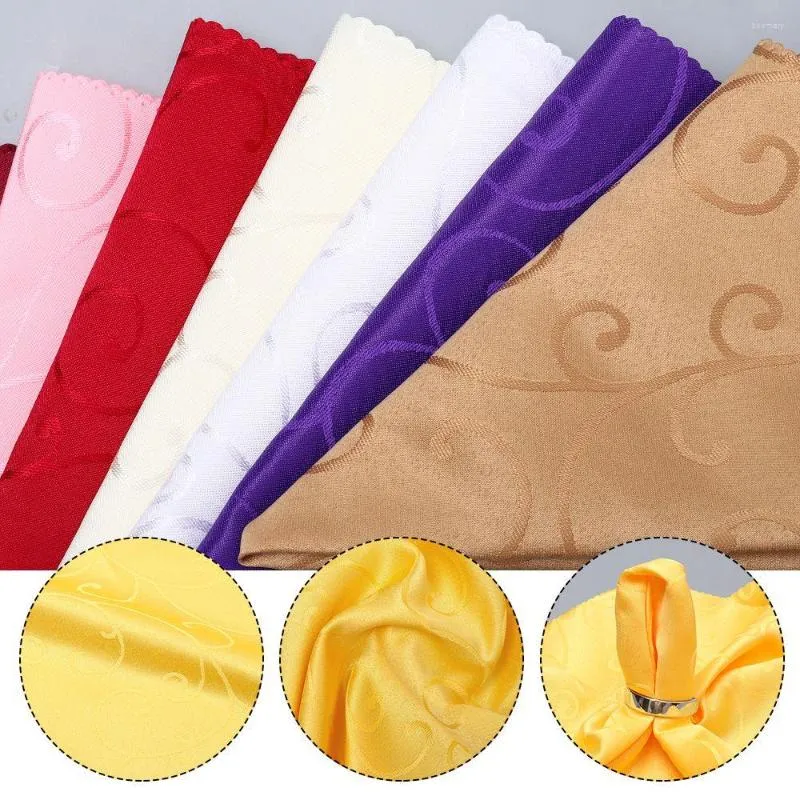 Table Napkin 48cm El Home Decoration Party Supplies Polyester Satin Fabric Square Pocket Handkerchief Napkins Cloth