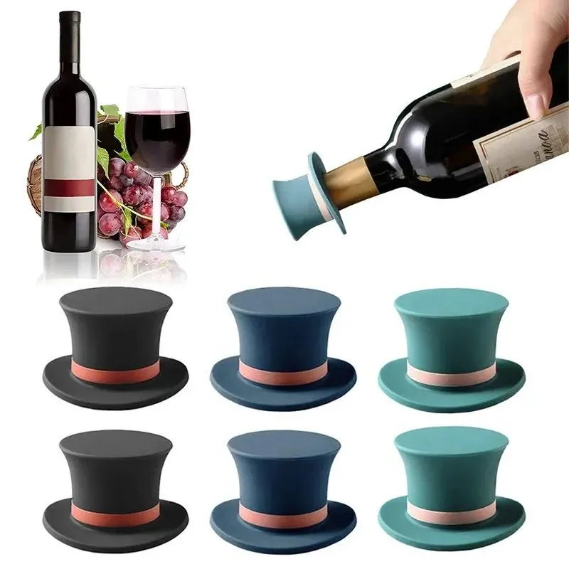 Silicone Wine Stoppers Reusable Wine Bottle Lid Vacuum Sealer Plug Champagne Beer Bottle Stopper for Kitchen Bar Tools