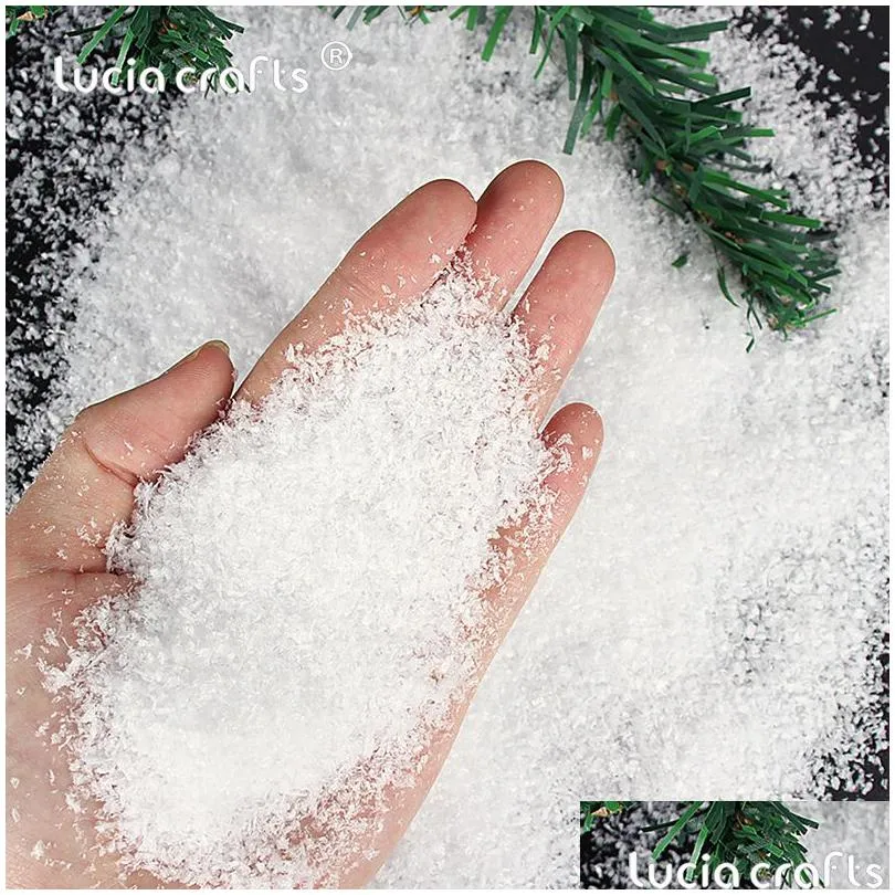 Autres fournitures de fête d'événement 20G environ 1-10 mm décoration de Noël artificielle en plastique poudre de neige sèche cadeau de Noël maison bricolage scène accessoires Su Dhhit