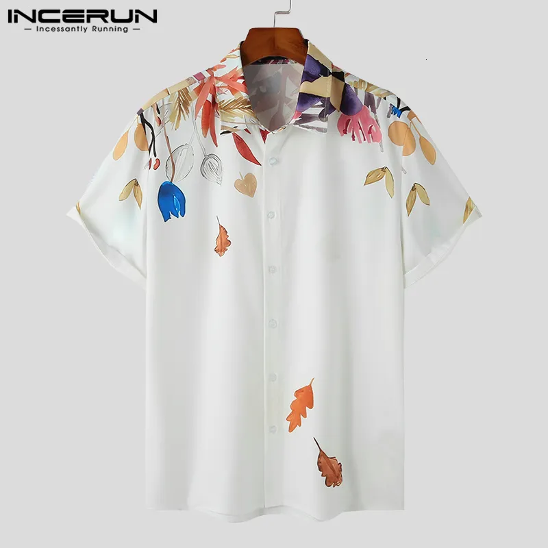 Męskie koszulki Inderun Tops w stylu Koreański Stylowe śmieszne koszule nadrukowane swobodne letnie koszule z krótkim rękawem S-5xl 230912