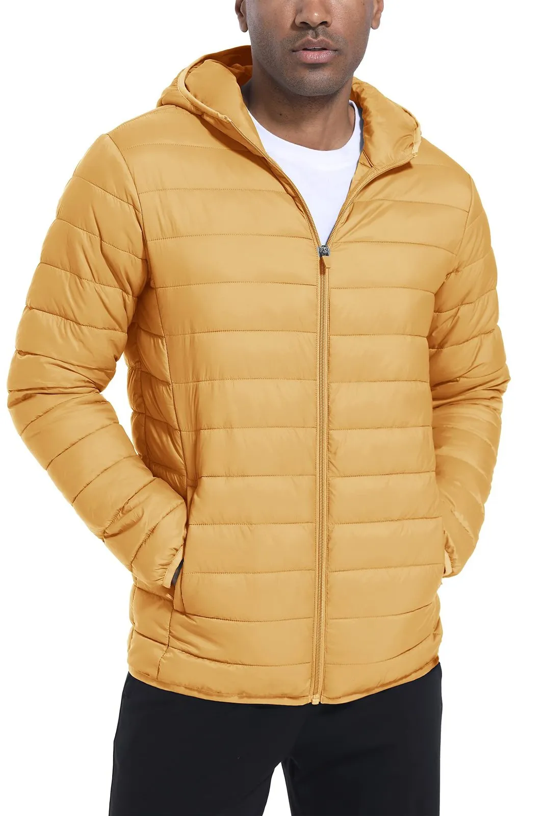 TACVASEN Mens Lightweight Puffer Jacket Quilted Polyester Nylon Hooded Down Insulated Windbreaker Coat From Kong003 27.27 DHgate.Com