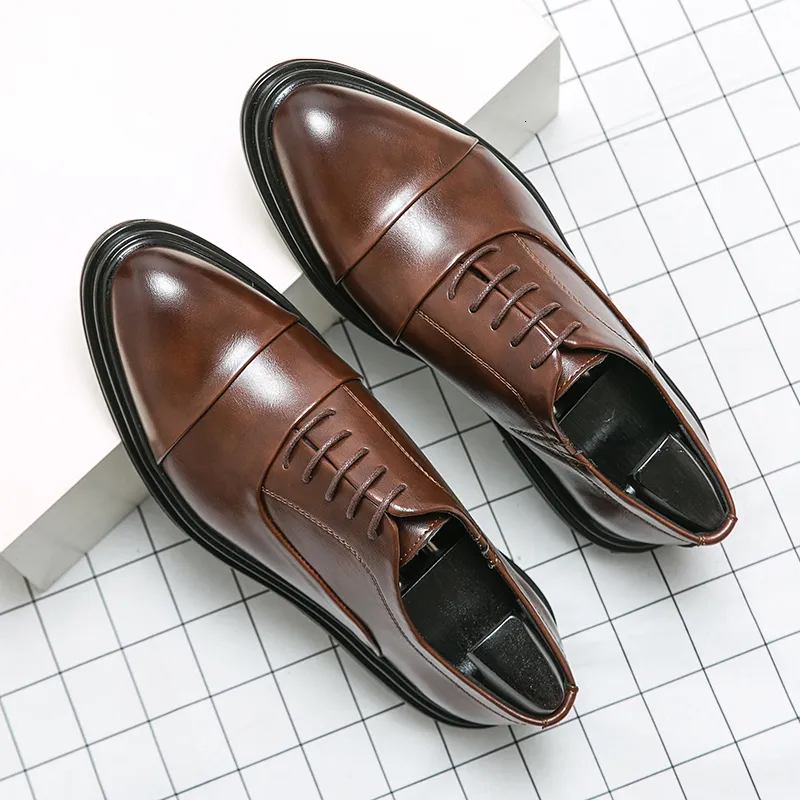 Geklede schoenen Heren Comfortabele mode Echt leer Heren Dagelijks Zakelijk Casual Formeel Veterschoenen 230912