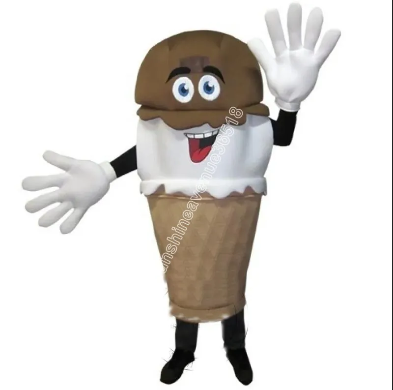 Icecream Waver Mascot Costume Top Cartoon Anime Theme Character Carnival Unisex vuxna storlek Jul födelsedagsfest utomhus outfit kostym