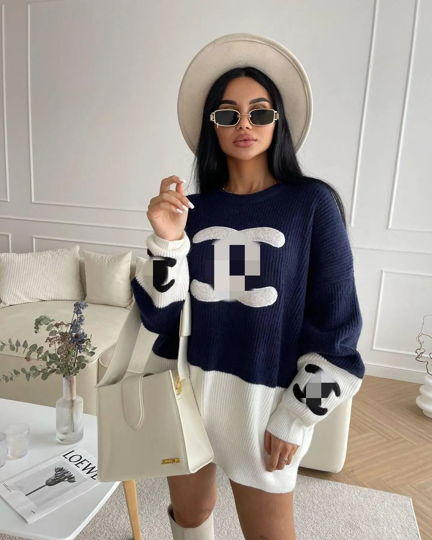 Womens Oversized Knit Sweater Dress Pullover Long Sleeve Crew Neck Acetate  Wool Blend from Dhgate Womens Sweaters - price 17.49