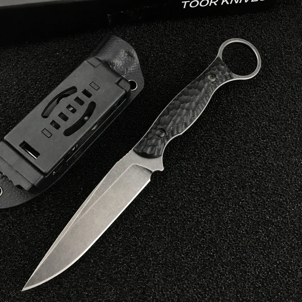 Toor Knives Anaconda Fixed Blade Knife, 3.75 Black Oxide Drop Point