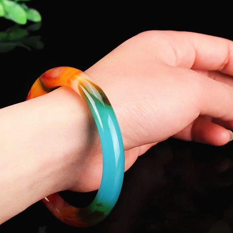 Bracciale in giada colorata, gioielli intagliati a mano, regali fortunati