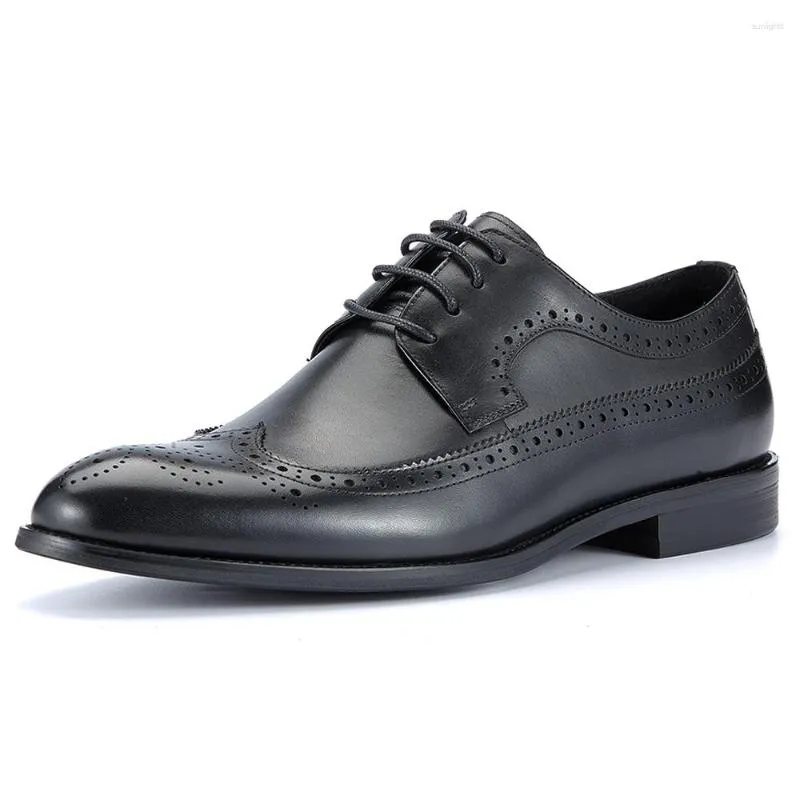 Chaussures habillées Vintage de haute qualité en cuir véritable Derby pour hommes d'affaires résistant à l'usure voyage vie quotidienne