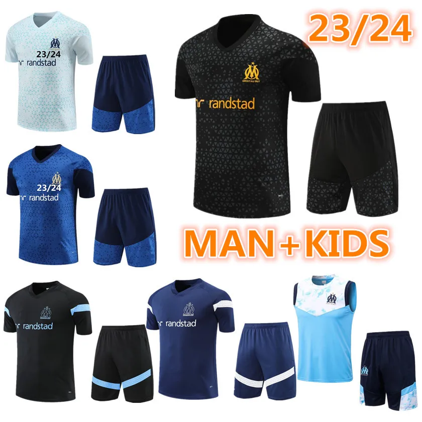 2023 2024 tuta per adulti MILIK PAYET Marsiglia survêtement tuta da calcio maglia 22 23 24 Olympique OM maglie da allenamento a manica corta set uomo kit maglia per bambini