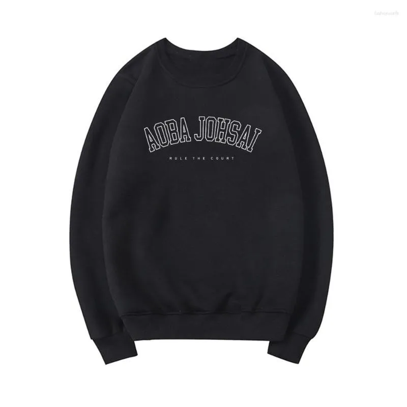 여성용 후드 Haikyuu Aoba Johsai "법원 규칙"승무원 스웨트 셔츠 애니메이션 Harajuku College Unisex Pullovers Tops