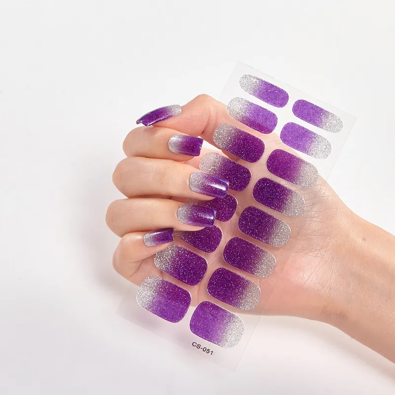 Pegatinas de esmalte de uñas de envoltura completa, tiras de uñas de gel autoadhesivas, calcomanías artísticas con lima de uñas para el hogar, mujeres, niñas, decoraciones de uñas DIY