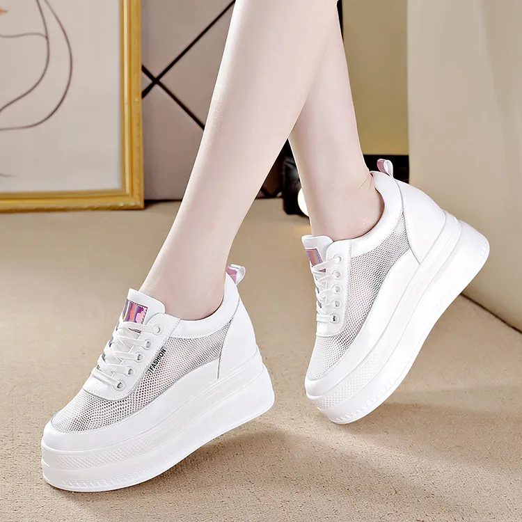 New Tendenza Domenica All'interno Delle Scarpe Alte Donna 2023 Scarpe Rete Nuovo Muffin Fondo Spesso Donna Scarpe Singole Sneakers Size 35-40