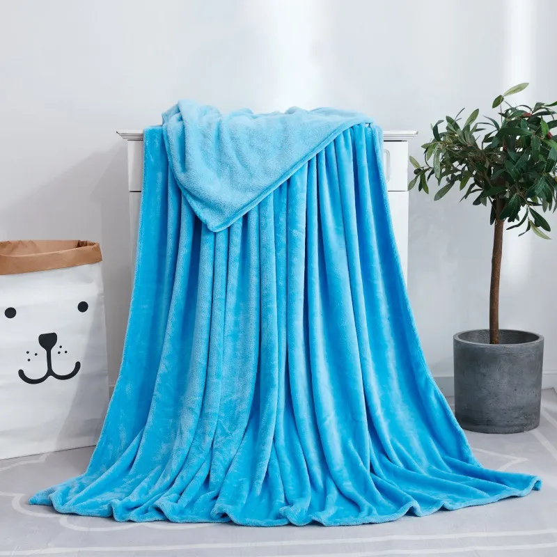 All-match Solid Color Blanket Coral Fleece Blanket Flannel Gift Yoga Cover Blanket Flannel BlanketS