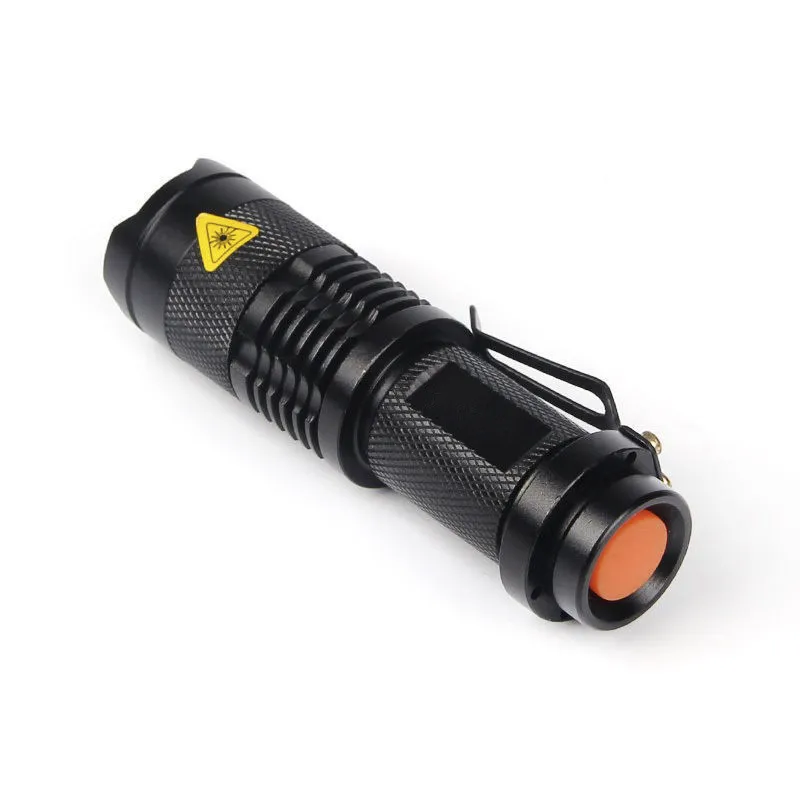 7W 300LM SK-68 3Modes Mini Q5 LED Flashlight Torch Tactical Lamp Adjustable Focus Zoomable Light 