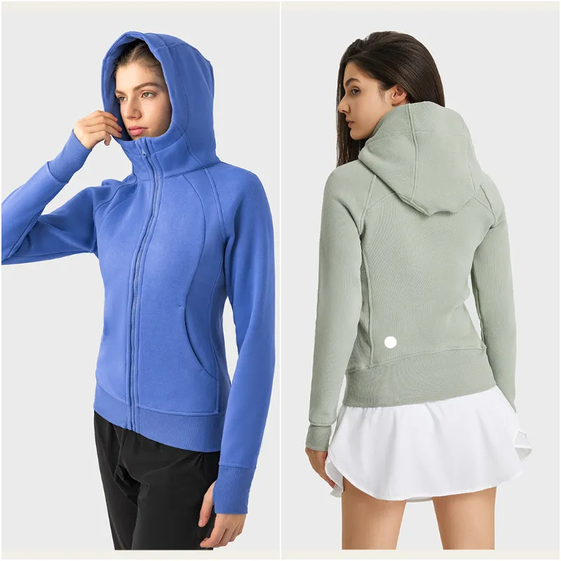 Lu Lu Lemons Womens varumärke DJ Övning Fiess Wear Yoga Outfit Hoodies Sportkläder Ytterjackor utomhuskläder Casual vuxen som kör långärmad huv