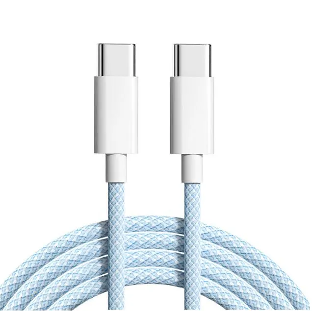 Nylon Braid USB-C till USB-C snabb laddningskabel för iPhone15 Pro 15 Pro Max Samsung Xiaomi Huawei