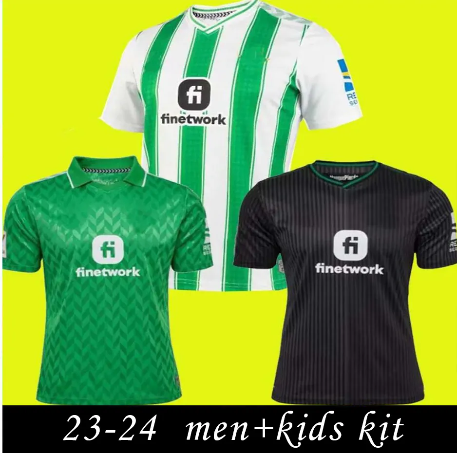 2023 2024 Real Betis Soccer Jerseys Copa del Rey Final Away Joaquin B.Iglesias Camiseta de Futbol Juanmi Estadio La Cartuja Third 2023 Foot Foot Kids حارس مرمى