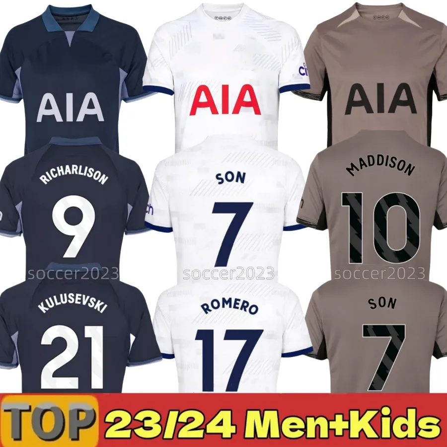 23 24 MADDISON SON Voetbalshirts ROMERO KULUSEVSKI RICHARLISON KULUSEVSKI 2023 2024 VAN DE VEN BISSOUMA JOHNSON Tottenham Voetbaltenue shirt SPURS top Heren kindersets