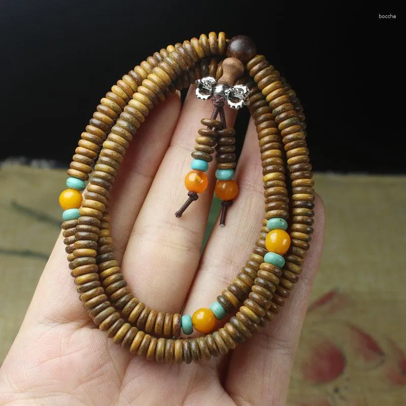 Strand Lady Green Sandalwood Beads 6 mm 8 mm Buddhist Hand Ciąg Ozdoby drewniane biżuteria różańca hurtowa
