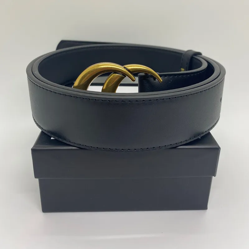 Designer Belt Men Women Belts Fashion Belts Smooth Big Silver Black Gold Buckle Real Leather Strap Ceinture Length 95-125cm Width 2.0cm 2.8cm 3.4cm 3.8cm With Box 16 Styles