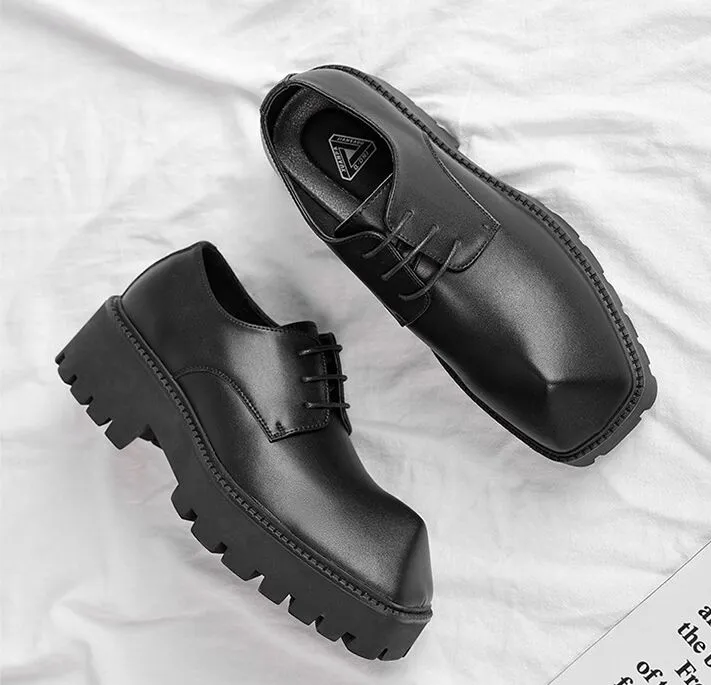 Wholesale Black Platform Loafers For Men: Leather Thick Sole... At Only  $53.07 | DHgate.Com