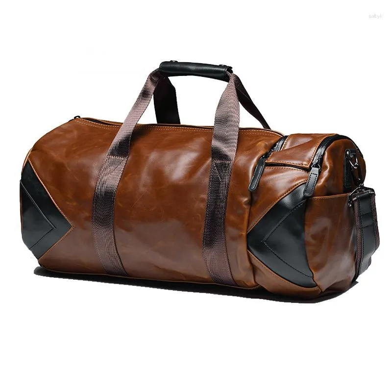 Duffel Bags PU Duffle Bag À Prova D 'Água Academia Para Homens Viajar Trabalhar Caminhadas Curtas Esporte