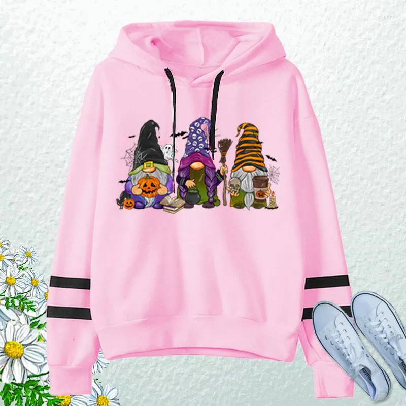 Kvinnors hoodies 2023 Halloween gnome kawaii vinterkläder för kvinnor män vintage trendiga tröja hiphop streetwear y2k tröjor huvtröja