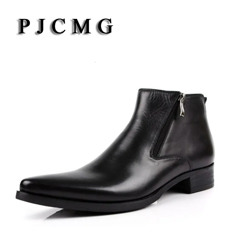 드레스 슈즈 PMG cowhide boots 진짜 부드러운 가죽 부츠가 뾰족한 발가락 통기성 불록 패턴 옥스포드 230912