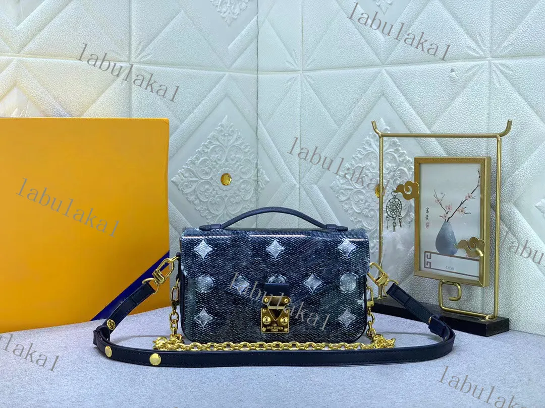 M22834 M46279 Designer mulheres saco genuíno Mono glam Denim saco Cadeia mensageiro saco crossbody bolsa shoulerbag com sacos para o pó 7A qualidade marca de luxo