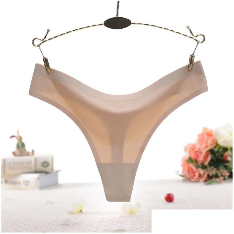 women clothes thong ice silk summer sexy seamless panty low rise g-string ultra thin lady underwear lingeries panties dropship